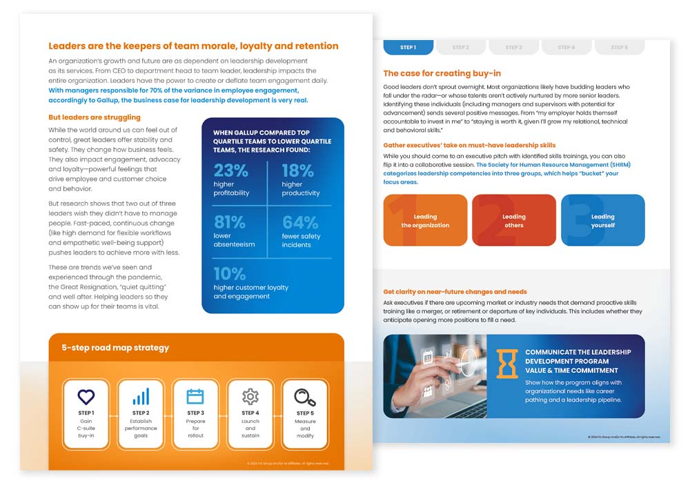 interior pages of Investing in emerging and standout leaders white paper